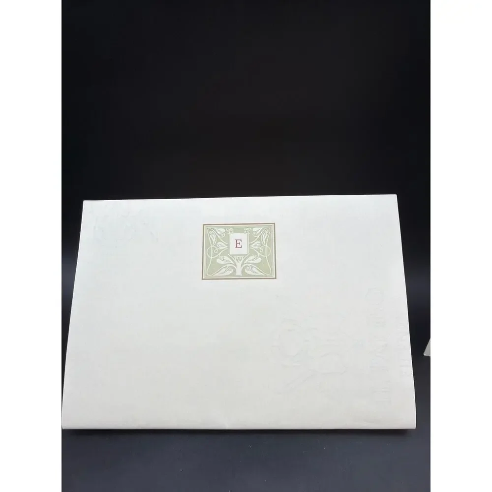 Vintage Monogram E Stationery Lot 13 Cards Envelopes Deckle Edge Cupid Cherub